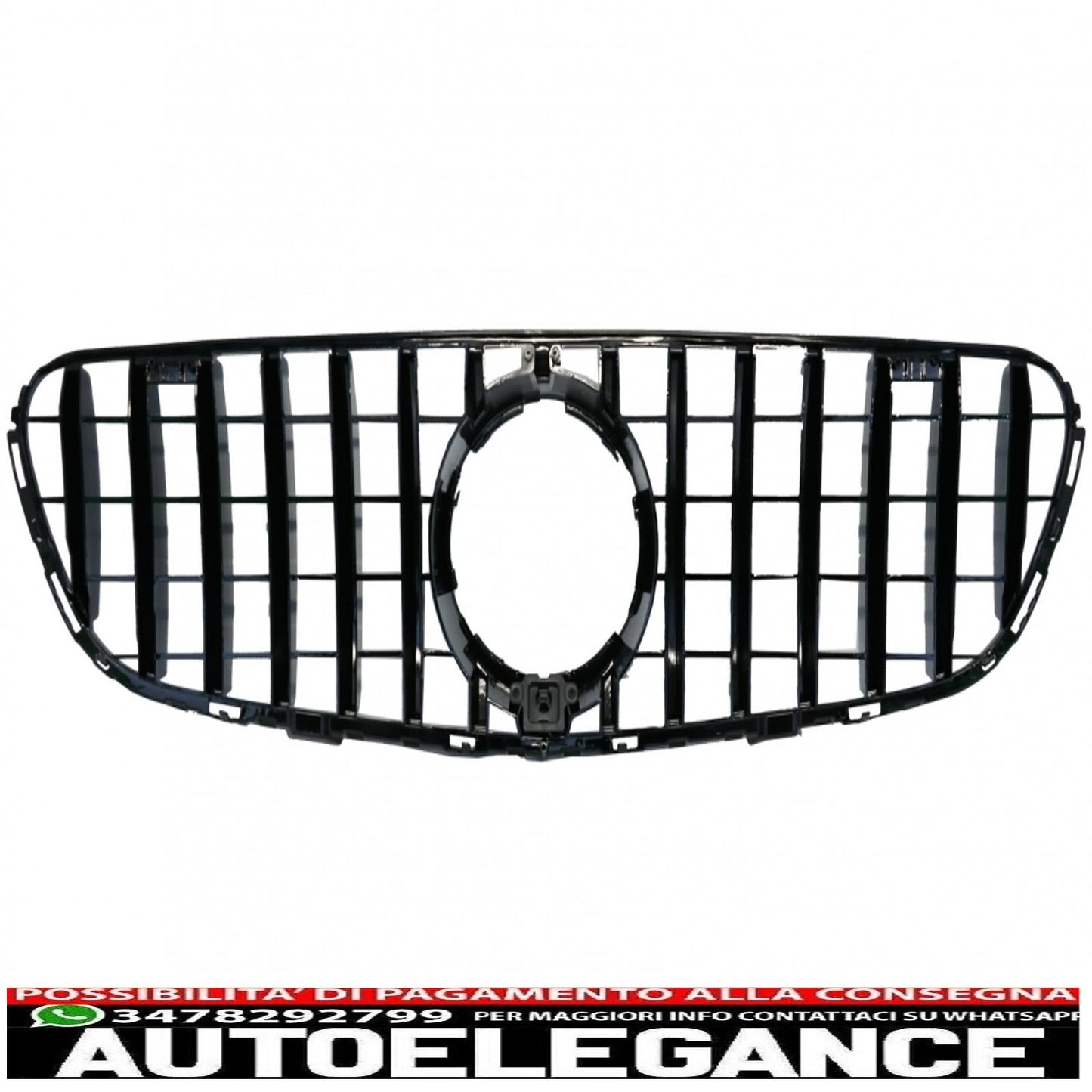 griglia anteriore centrale adatta per mercedes glc x253 c253 (2015-2018) gt r panamericana design tutto nero