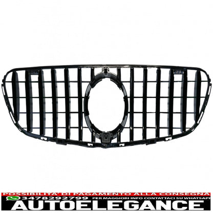 griglia anteriore centrale adatta per mercedes glc x253 c253 (2015-2018) gt r panamericana design tutto nero
