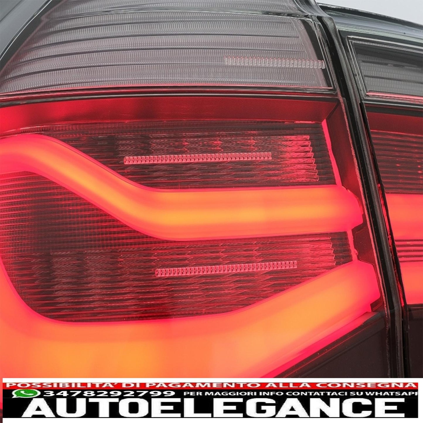 led rear lights m look black line suitable for bmw 3 series f30 pre lci and lci (2011-2019) smoke red conversion to lci design with dynamic sequential cornering lights