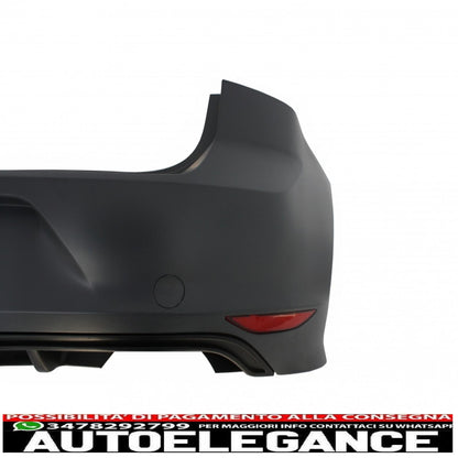 Rear bumper with full exhaust system suitable for vw golf 7 vii mk7 (2013-2017) r design 