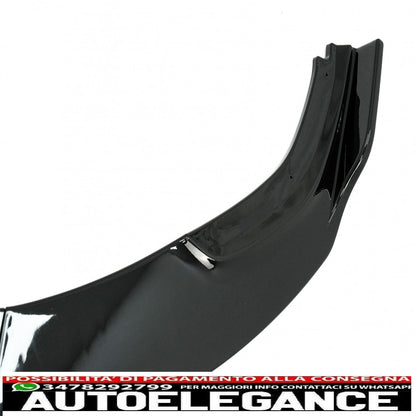 Front bumper additional spoiler suitable for audi a4 b9 8w (2016-2018) rs4 piano black design 