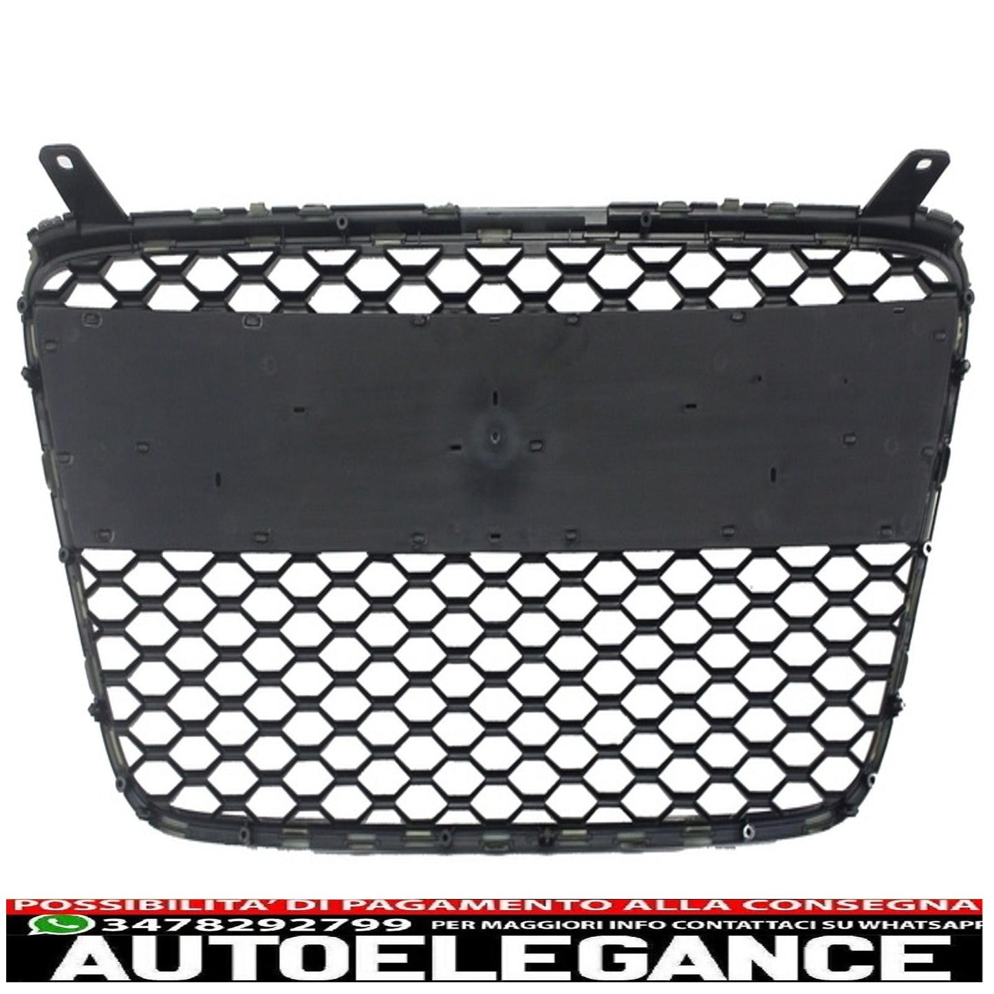 griglia anteriore adatta per audi r8 (2007-2012) a nido d'ape nero pianoforte