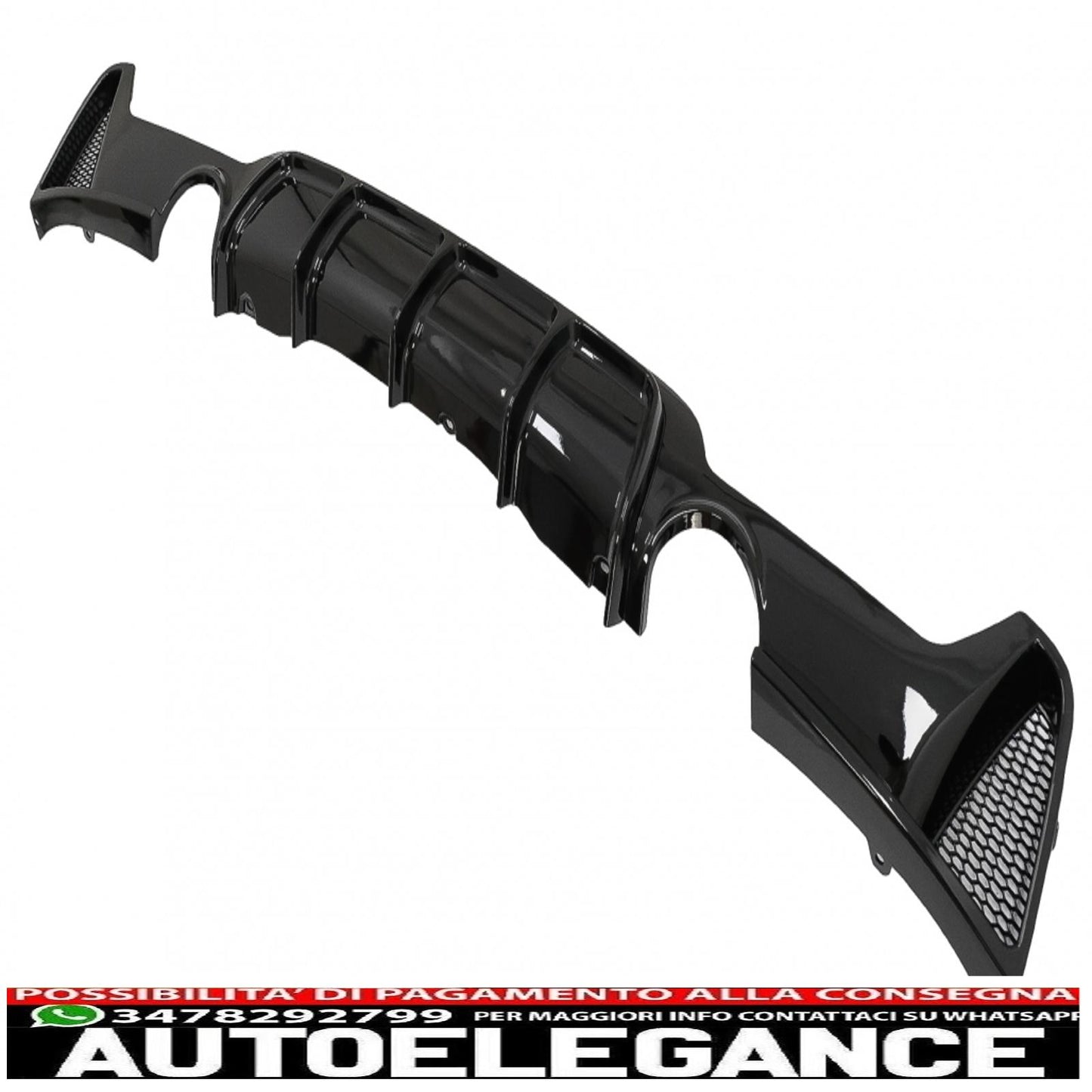 diffusore paraurti posteriore adatto per bmw serie 4 f32 f33 f36 (2013-2019) coupe cabrio m design doppia uscita singola nero pianoforte