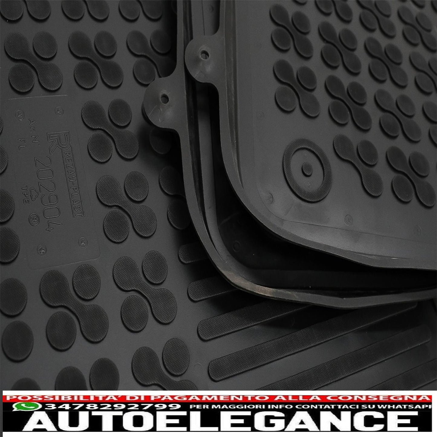 Black rubber mats suitable for Land Rover Range Rover Evoque i L538 (2011-2014) L538 Facelift (2014-2018)