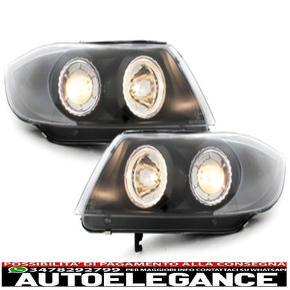 headlights suitable for bmw 3 series e90 (2005-2008) angel eye 2 black halo rims