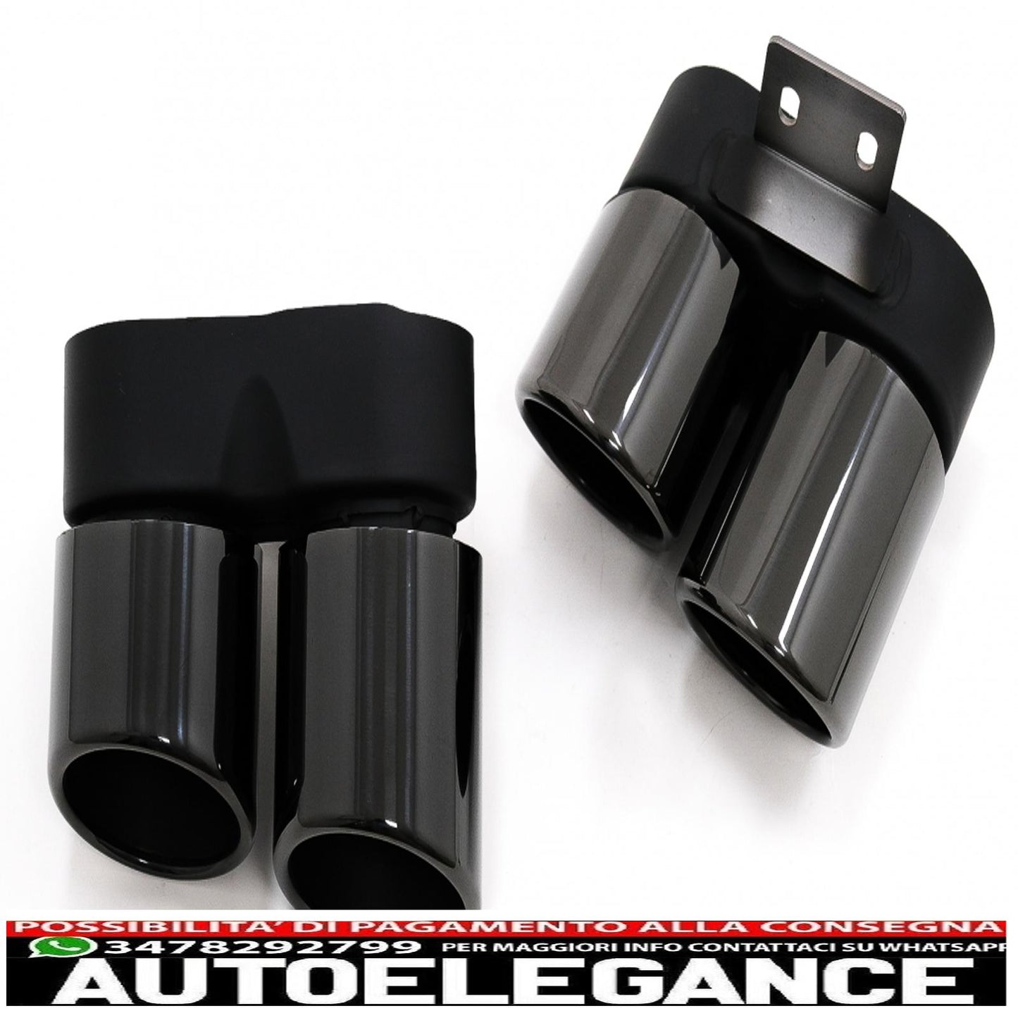 Punte marmitta di scarico adatte per bmw serie 5 f10 f11 (2011-2017) m5 lci design nero