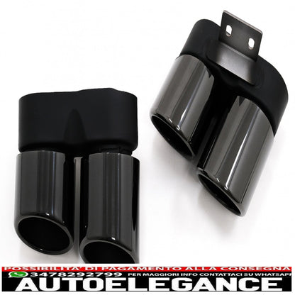 Punte marmitta di scarico adatte per bmw serie 5 f10 f11 (2011-2017) m5 lci design nero