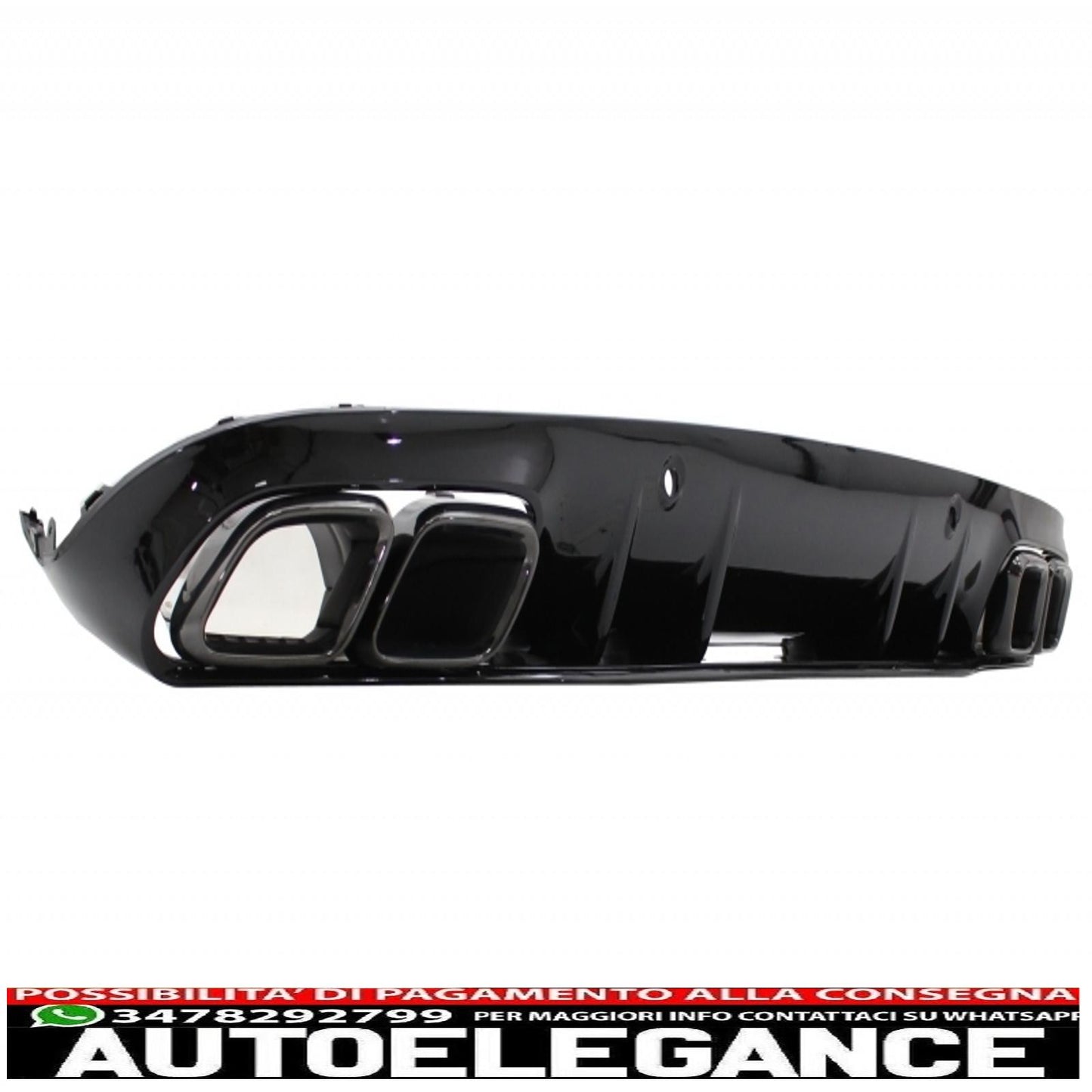 Diffusore mantovana per paraurti con alette paraurti posteriore adatto per mercedes classe c c205 a205 coupe cabriolet (2014-2019) restyling c63s design tutto nero