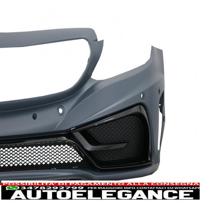 Paraurti anteriore con diffusore doppia uscita e terminali di scarico adatti per mercedes classe c a205 cabriolet c205 coupe (2014-2019)