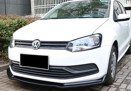 VW POLO 6R 6C FRONT BUMPER BLADE SPORT ABS BLACK SPLITTER 0079
