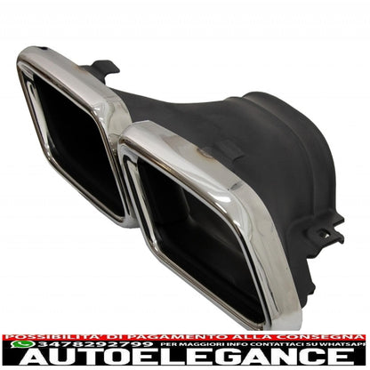 Diffusore d'aria per paraurti posteriore con terminali di scarico cromati, adatto per mercedes classe e w213 sport line (2016-2019) design e63