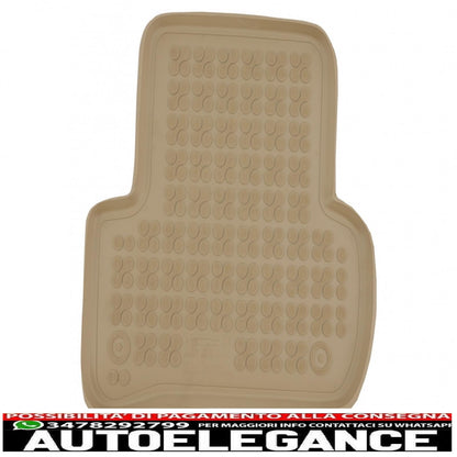 Tappetino in gomma beige adatto per mercedes classe c w205 limousine s205 station wagon (2014-)