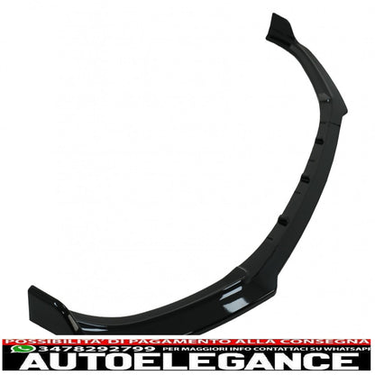 Front bumper additional spoiler suitable for audi a6 c7 4g facelift (2015-2018) piano black