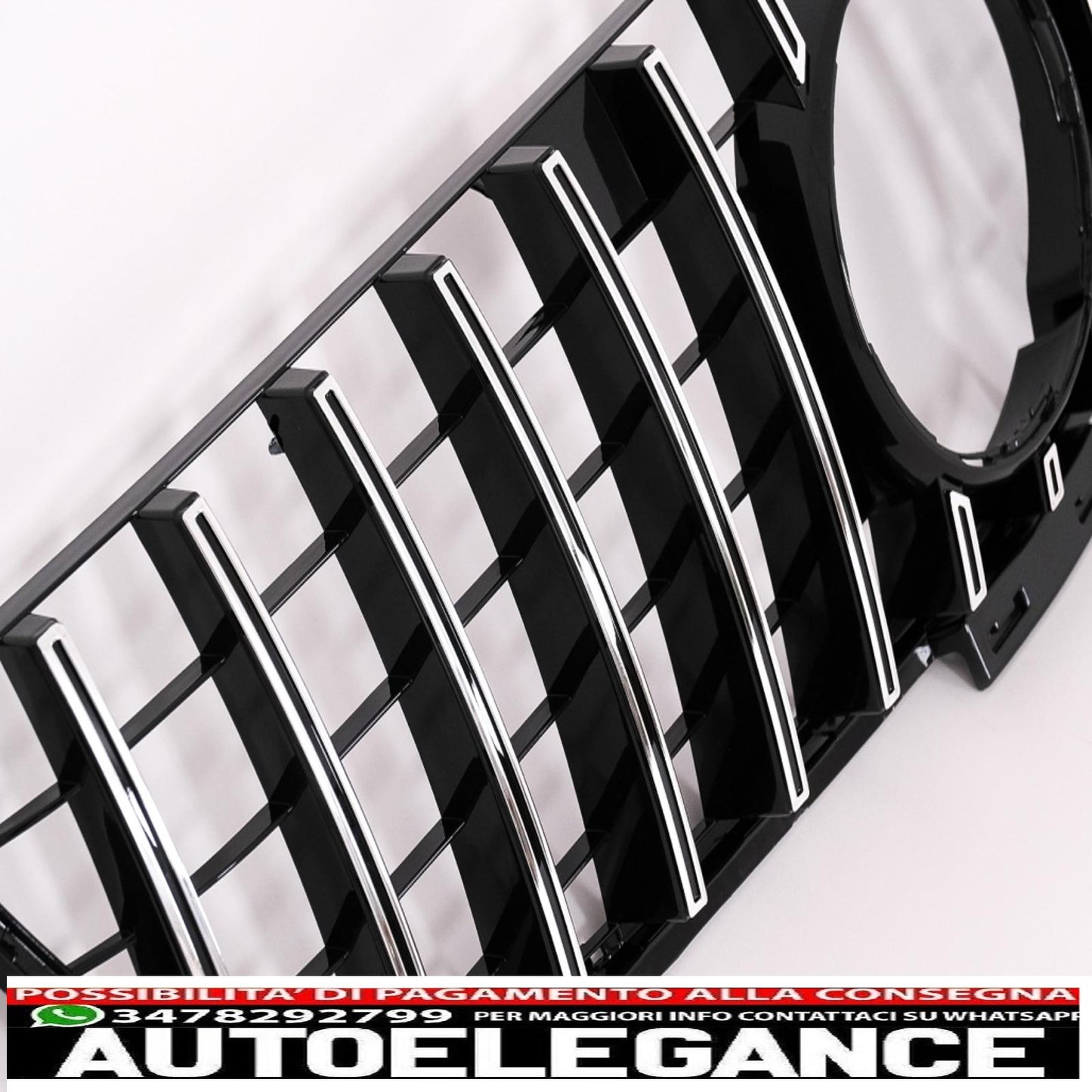 griglia anteriore adatta per mercedes classe ml w166 (2012-2014) gt-r design panamericana nera cromata