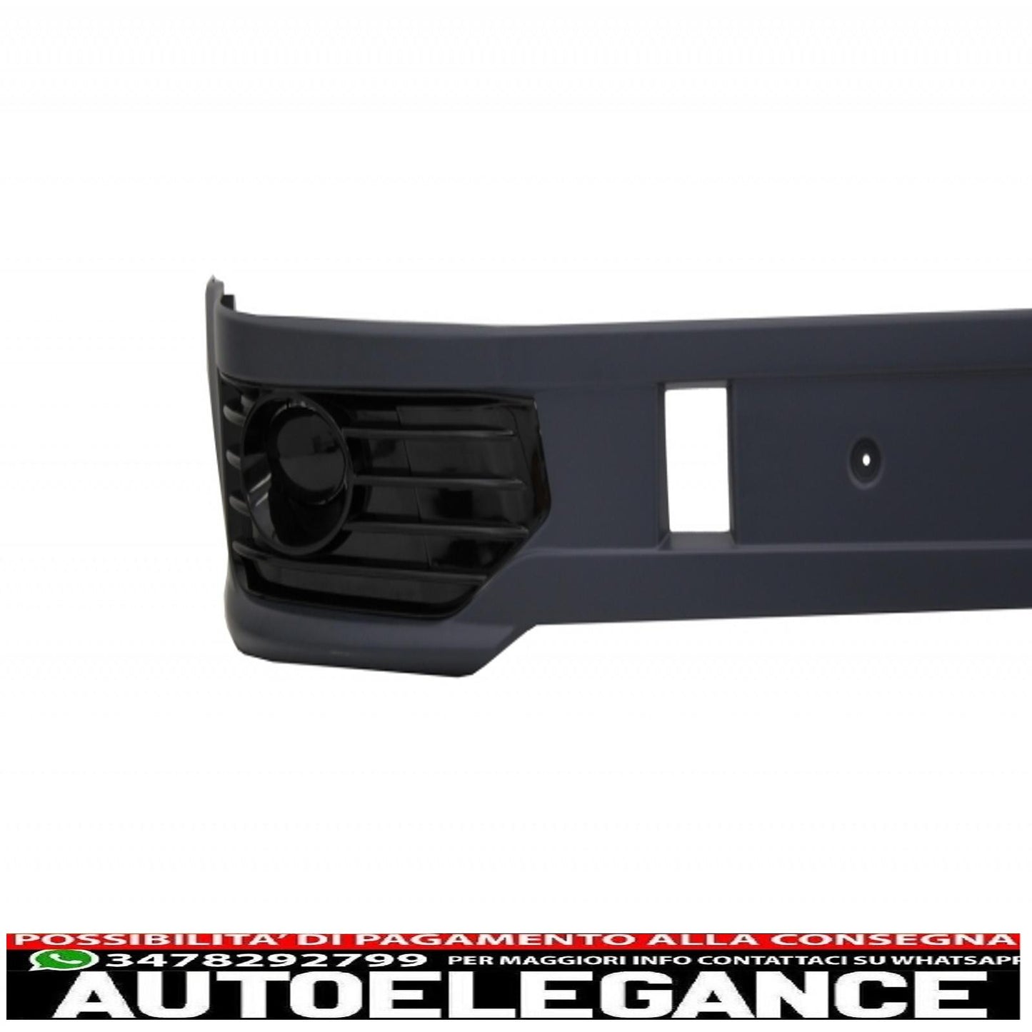 Spoiler aggiuntivo per paraurti anteriore con luci diurne a LED, adatto per VW Transporter Multivan Caravelle T5 T5.1 Facelift (2010-2015) e griglia anteriore senza badge, design Sportline.