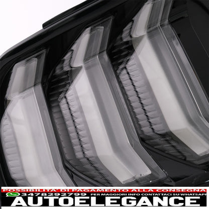 fanali posteriori full led adatti per ford mustang vi s550 (2015-2019) fumé trasparenti con luci di svolta sequenziali dinamiche