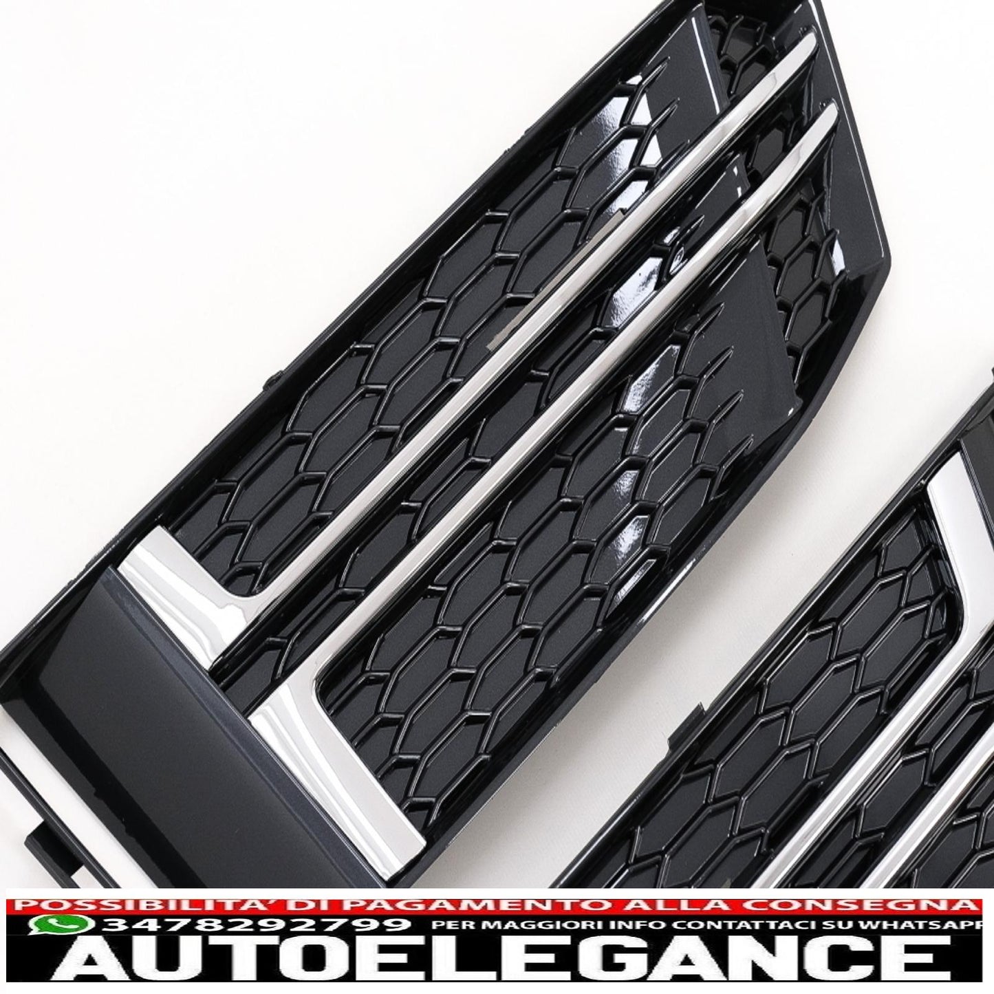 coperture inferiori della griglia del paraurti griglie laterali adatte per audi a4 b9 berlina avant (2016-2018) s-line silver edition AUTOELEGANCERICAMBI