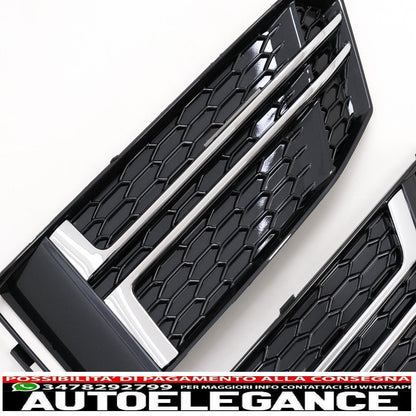 coperture inferiori della griglia del paraurti griglie laterali adatte per audi a4 b9 berlina avant (2016-2018) s-line silver edition AUTOELEGANCERICAMBI