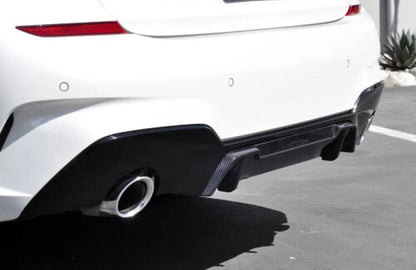 BLACK / CARBON DIFFUSER BMW 3 SERIES G20 UNDER REAR BUMPER M SPORT