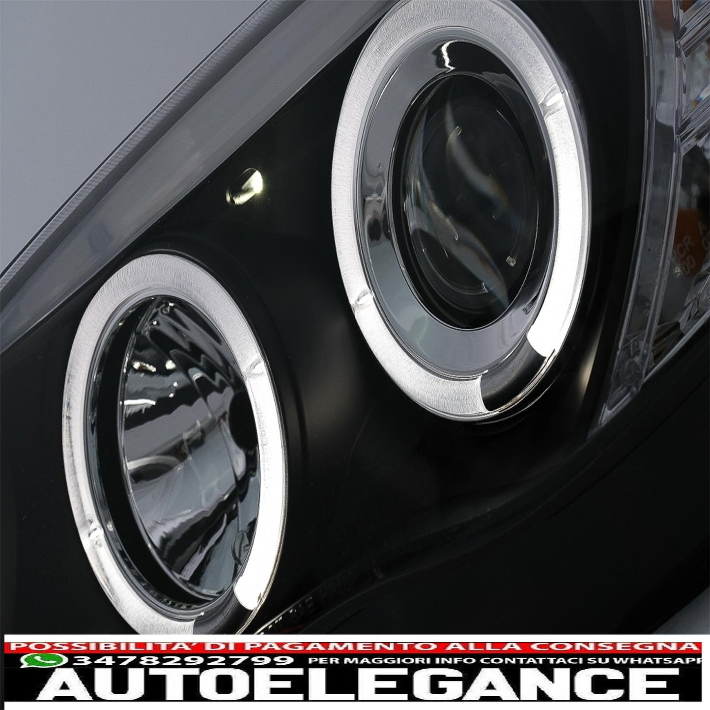 Angel eye headlights suitable for bmw 1 series e81 e82 e87 e88 (2004-2011) black 