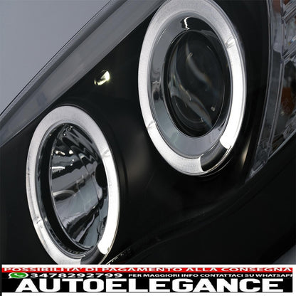 Angel eye headlights suitable for bmw 1 series e81 e82 e87 e88 (2004-2011) black 