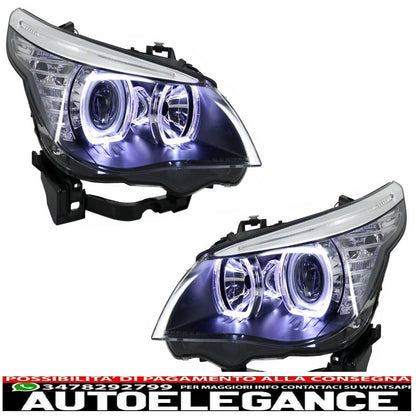 LED DRL Dayline Angel Eyes Headlights for BMW 5 Series E60 E61 03-07 LCI Look-show original titleOriginal textLED DRL Dayline Angel Eyes Headlights for BMW 5 Series E60 E61 03-07 LCI Look 