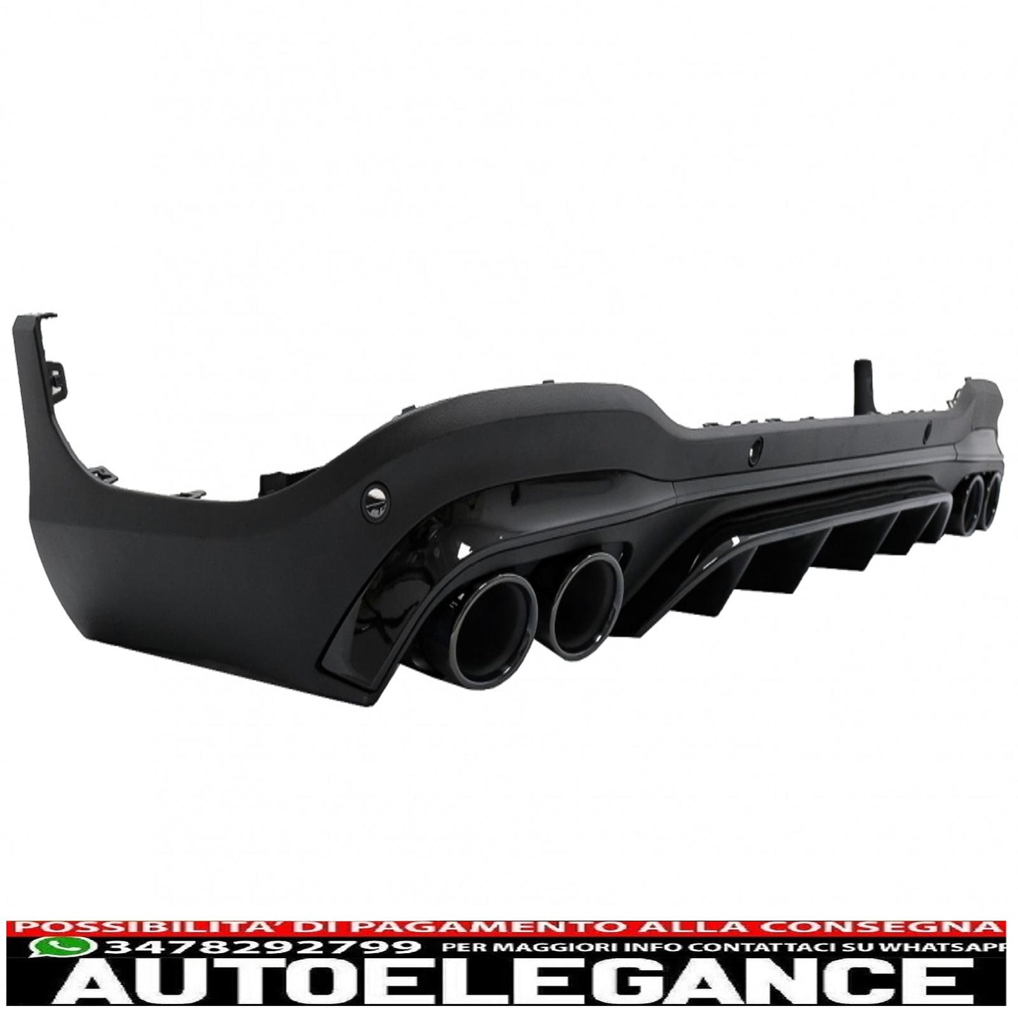 Rear diffuser with black exhaust tips suitable for mercedes glc suv x253 facelift (2020-) glc43 design night package 