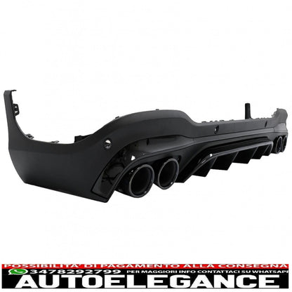 Rear diffuser with black exhaust tips suitable for mercedes glc suv x253 facelift (2020-) glc43 design night package 