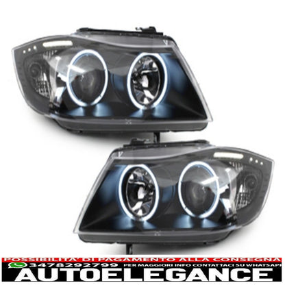 headlights suitable for bmw 3 series e90 e91 (03.2005-08.2008) angel eye ccfl black 