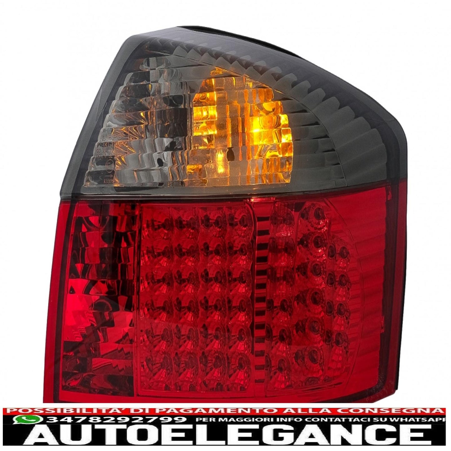 led rear lights suitable for audi a4 b6 8e sedan (10.2000-10.2004) smoke red