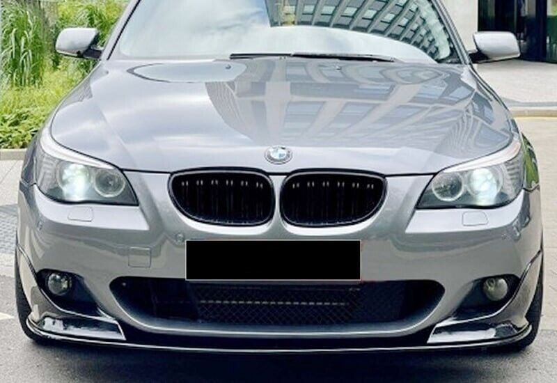 SPLITTER FOR BMW 5 SERIES E60 E61 M TECH UNDER FRONT BUMPER ABS GLOSSY BLACK