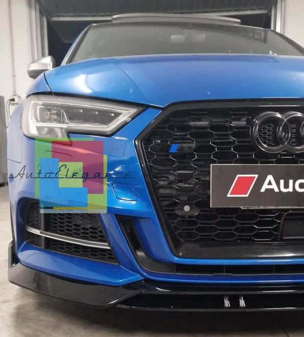 SPLITTER 4 PEZZI ADATTO PER AUDI A3 8V 2017-2020 SLINE S3 NERO LUCIDO