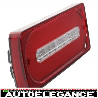 fanali posteriori full led barra luminosa con fendinebbia e indicatori di direzione fumé adatti per mercedes benz classe g w463 (1989-2015) indicatori di direzione sequenziali dinamici rossi