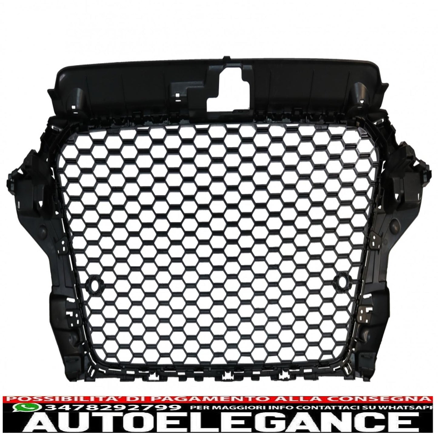 griglia anteriore senza badge adatta per audi a3 8v (2012-2016) rs3 design pianoforte nero