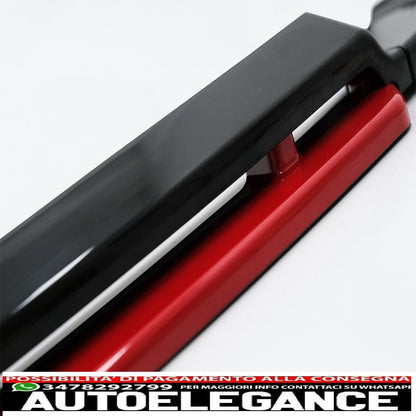 Front Bumper Lip Extension Spoiler Fit For VW Polo Aw Mk6 (2018-up) Gloss Black &amp; Red