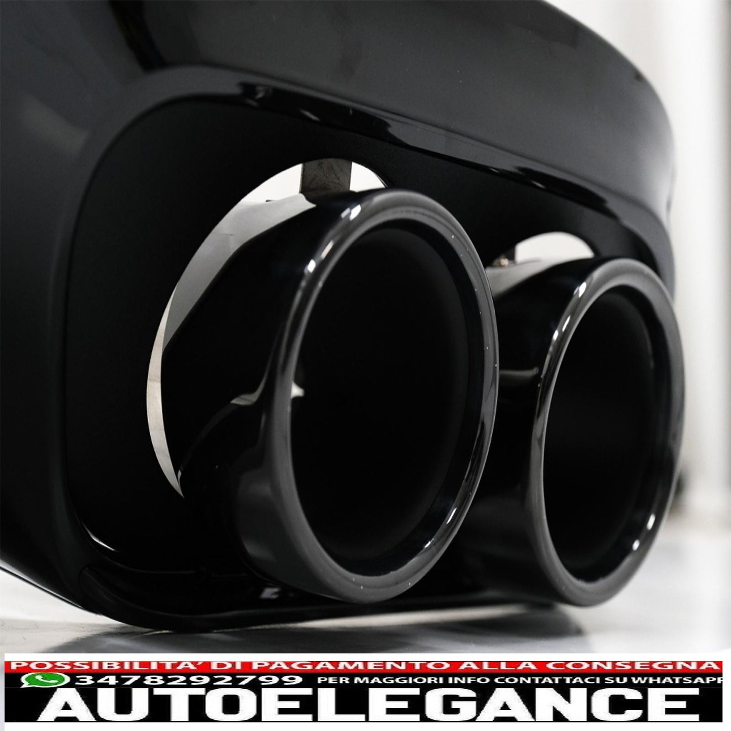 Diffusore mantovana per paraurti posteriore doppia uscita con terminali di scarico adatto per mercedes classe c c205 a205 coupe cabriolet (2014-2019) c43 design night package