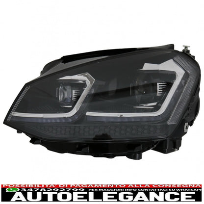 led headlights suitable for vw golf 7 vii (2012-2017) restyling g7.5 r line design with sequential dynamic cornering lights 