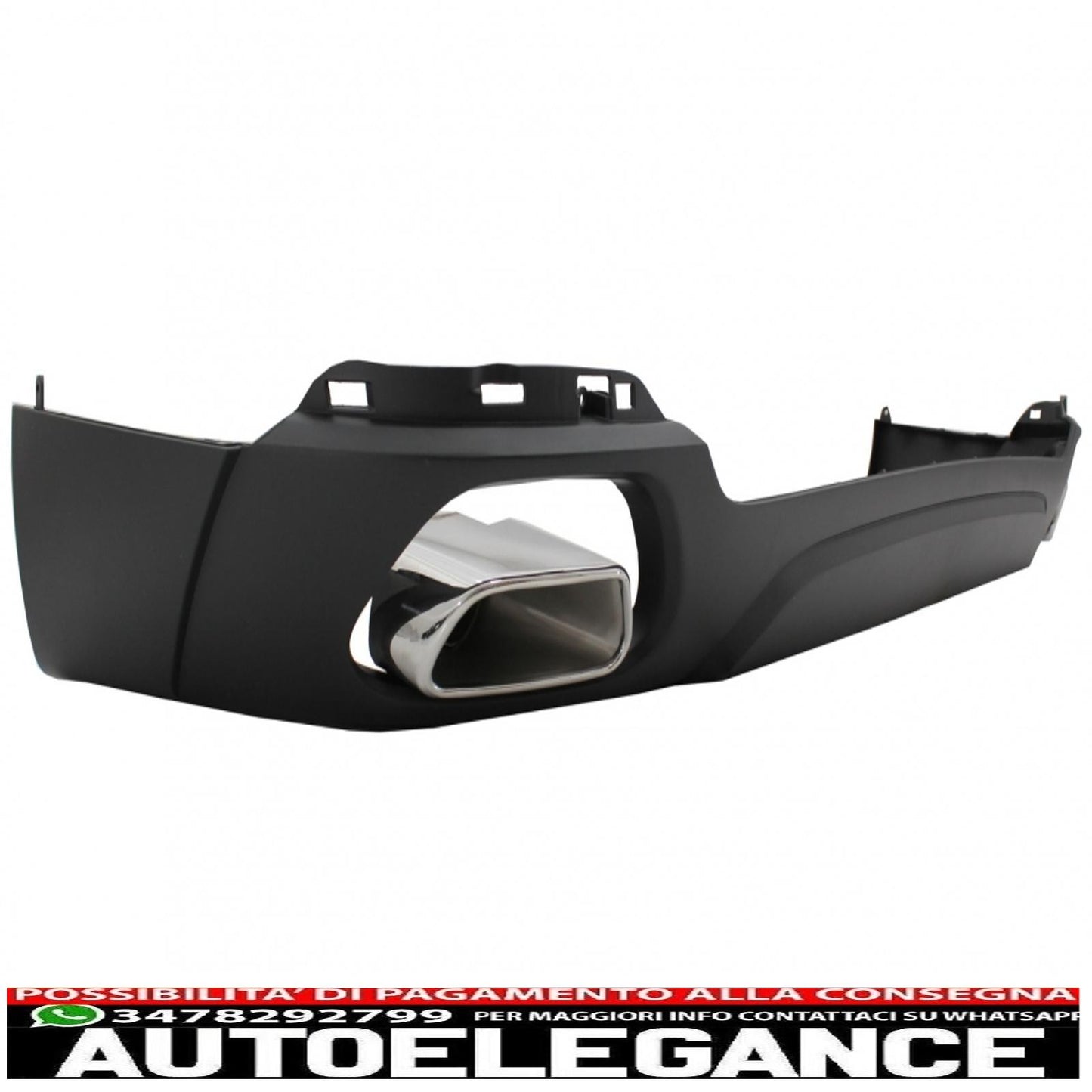 Diffusore mantovana per paraurti posteriore e terminali di scarico quadrati adatti per BMW X5 F15 (2013-2018) m-tech V8 design nero opaco per paraurti posteriore standard