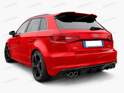0072🔥SPOILER A3 8V 5D SPORTBACK 12-20 STANDARD LOOK RS3 NERO LUCIDO SOLO STAN🔥