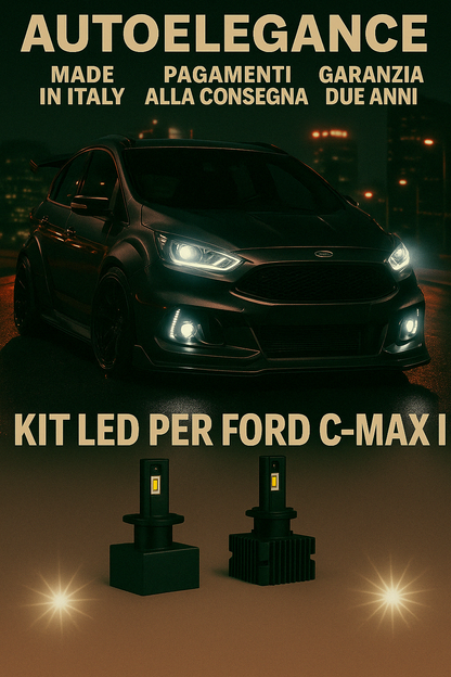 ❤️KIT LED D1S 6000K BIANCO GHIACCIO ANABBAGLIANTI PER FORD C -MAX❤️