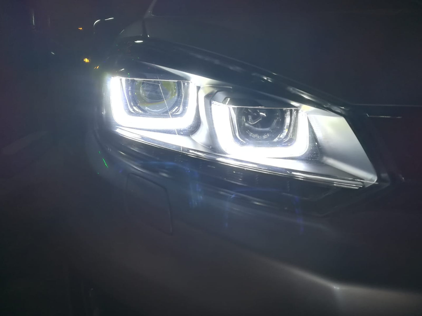 😍FANALI ANTERIORI LUCI DIURNE ADATTI PER VW Golf 6 08-12 Trasparente/Nero😍