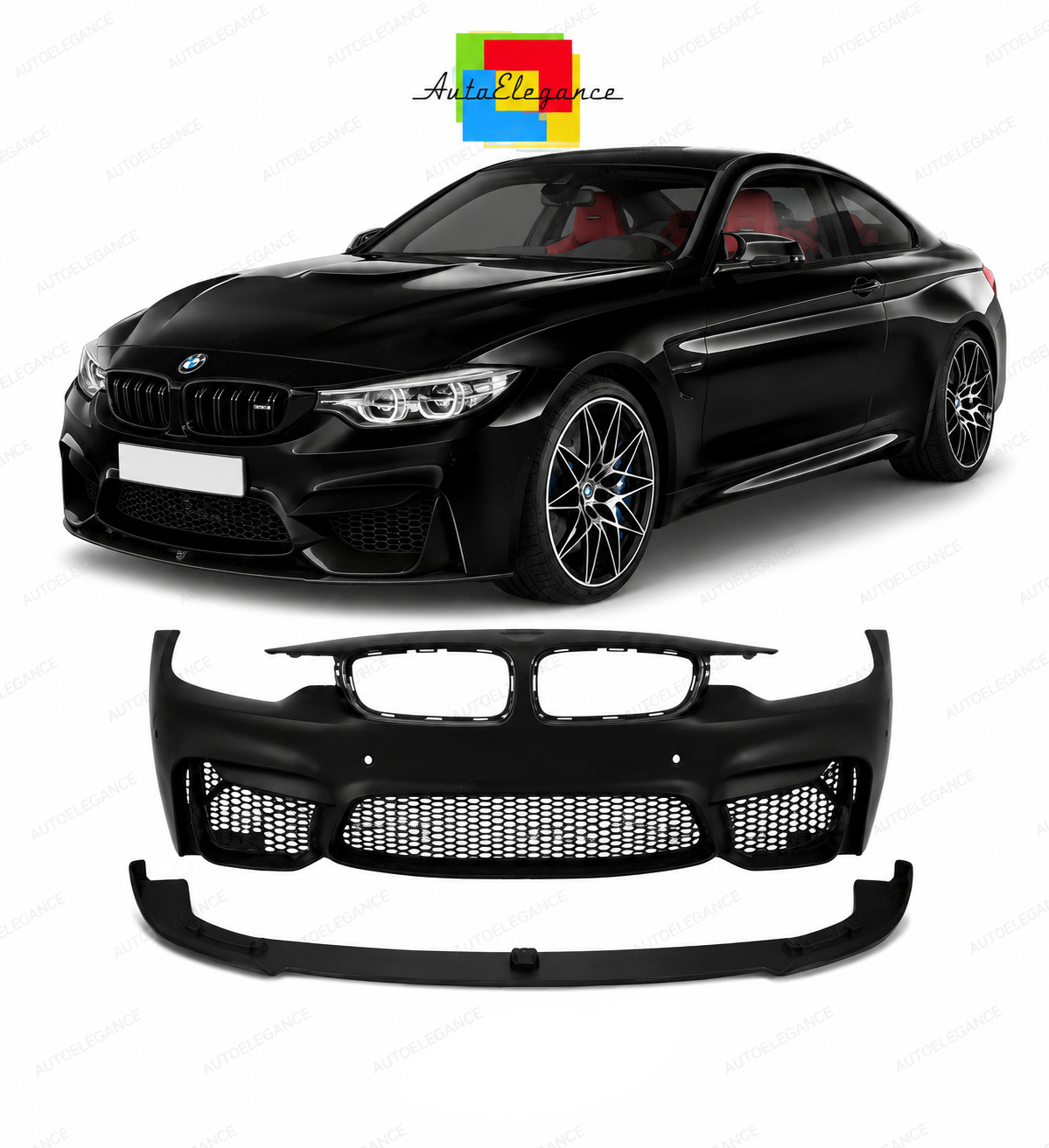 💕PARAURTI ANTERIORE BMW F32 F33 F36 LOOK M4 PDC SPOILER LIP 💕
