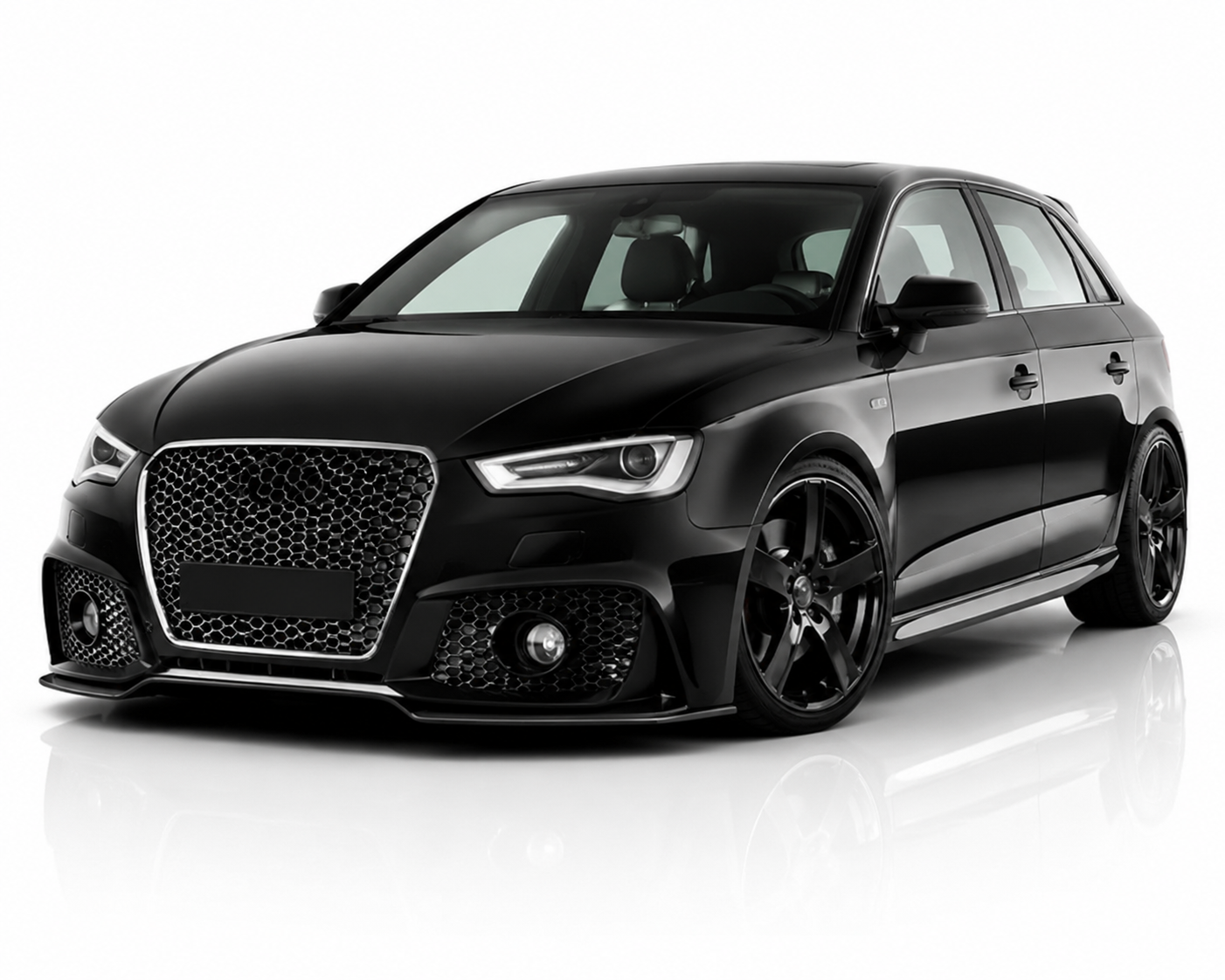 💕PARAURTI ANTERIORE AUDI A3 8V 12 16 LOOK RS3 CROMO NERO PDC💕