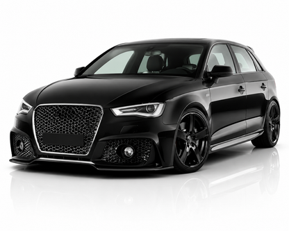 💕PARAURTI ANTERIORE AUDI A3 8V 12 16 LOOK RS3 CROMO NERO PDC💕