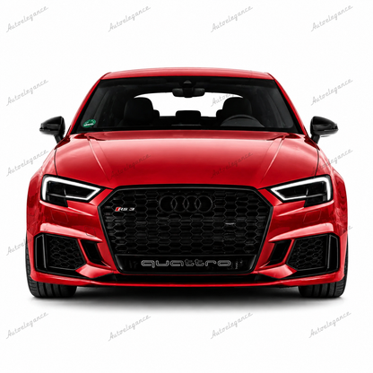 🔥ART.1939 GRIGLIA PER AUDI A3 8V 2016-2020 LOOK RS3 QUATTRO NERO LUCIDO🔥