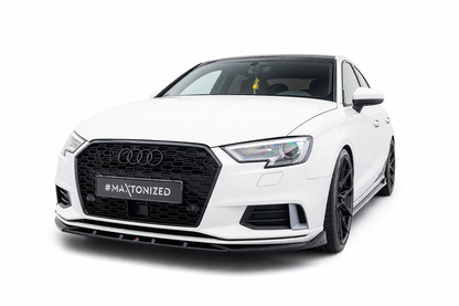💫ART.9370 Splitter Nero Lucido per Audi A3 Sedan 8V Facelift 2016-2020💫