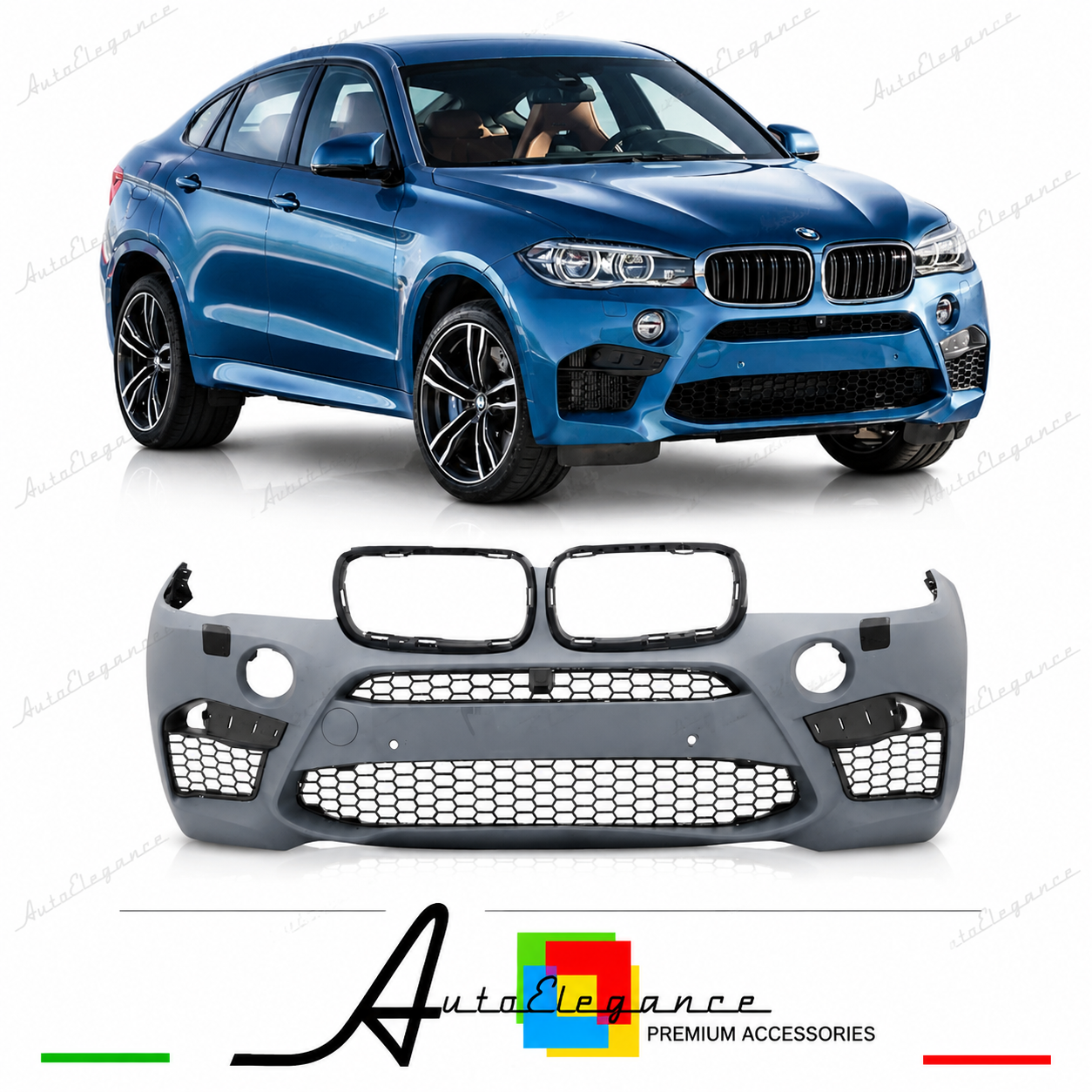 PARAURTI ANTERIORE BMW X6 F16 LOOK X6M PDC SRA