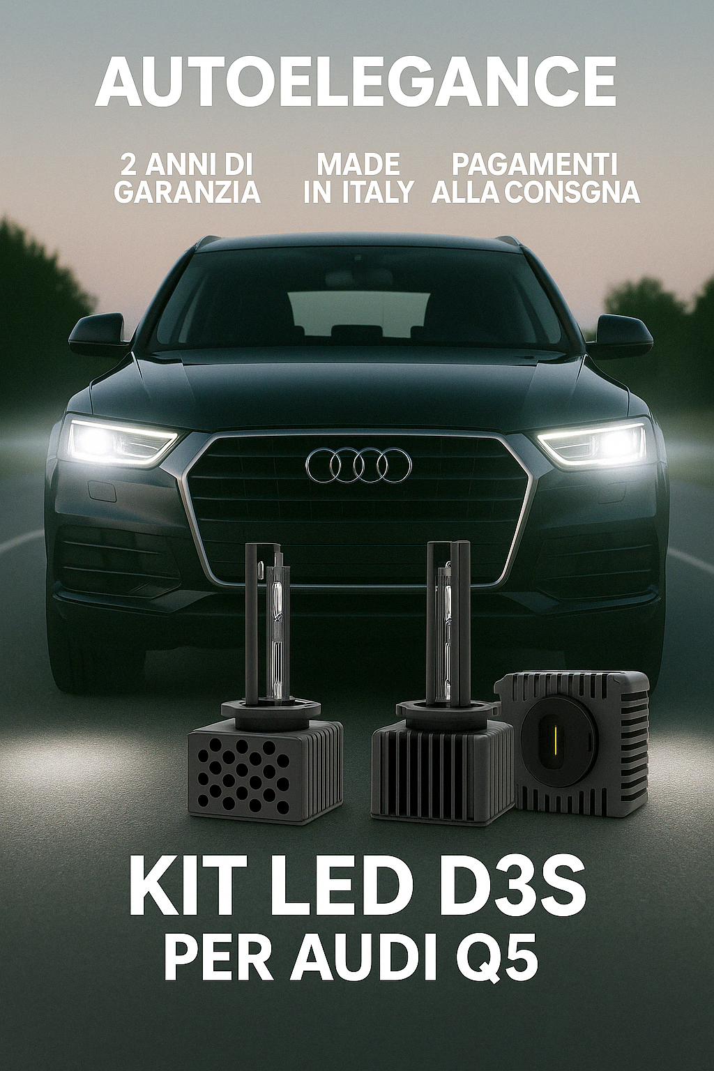 ⭐KIT XENON D3S 6000K ANABBAGLIANTI PER AUDI Q5 – LUCE BIANCA POTENTE⭐
