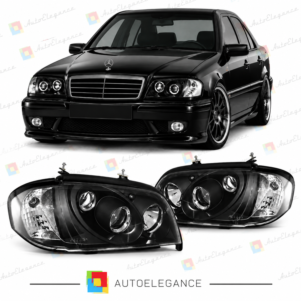 💕ART.6375 FARI ANTERIORI ADATTO PER MERCEDES W202 CLASSE C 1993-2000💕