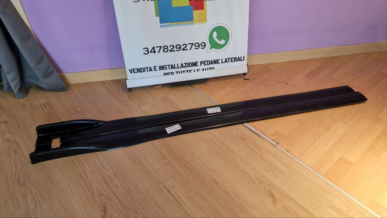 FLAPS UNDER SKIRT FOR BMW 1 SERIES F20 ABS GLOSSY BLACK WITH MUSTACHE 